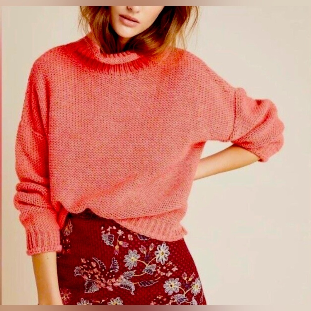 ANTHROPOLOGIE Cropped Funnel Neck Sweater